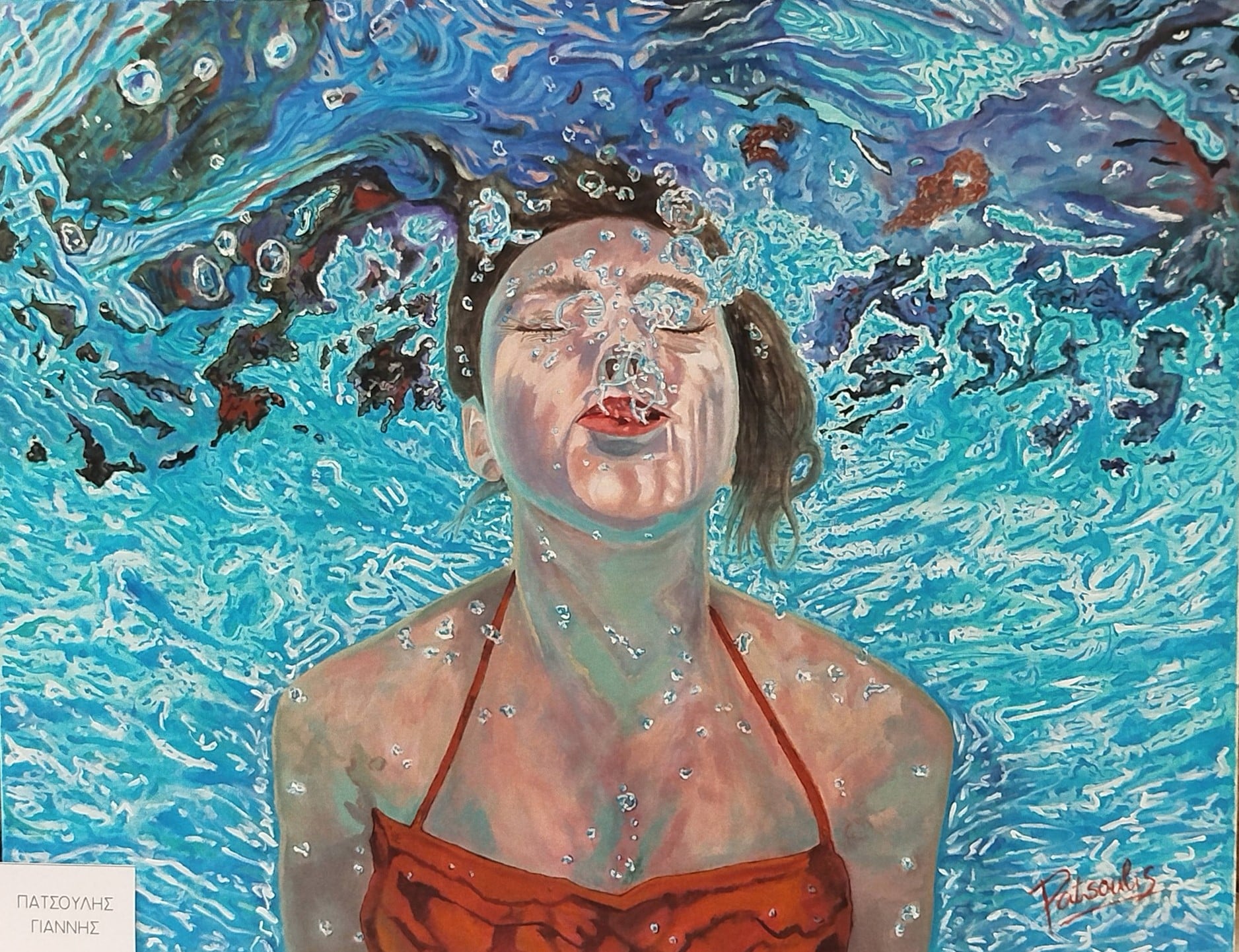Breathless Blue painting by Giannis Patsoulis