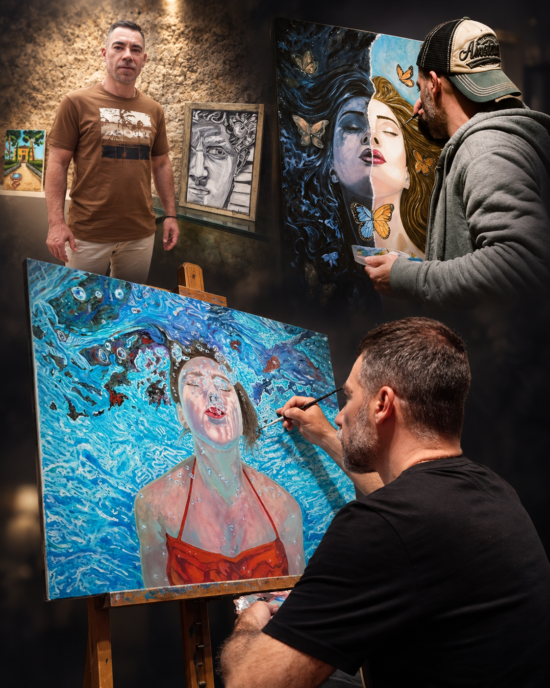 Giannis Patsoulis at work in the studio and exhibition space