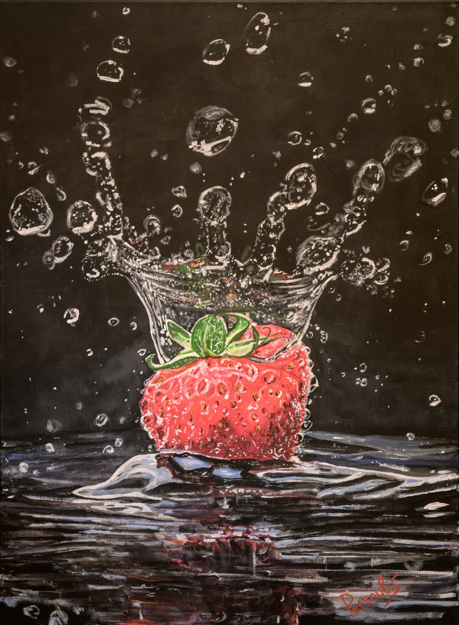Strawberry Splash painting by Giannis Patsoulis